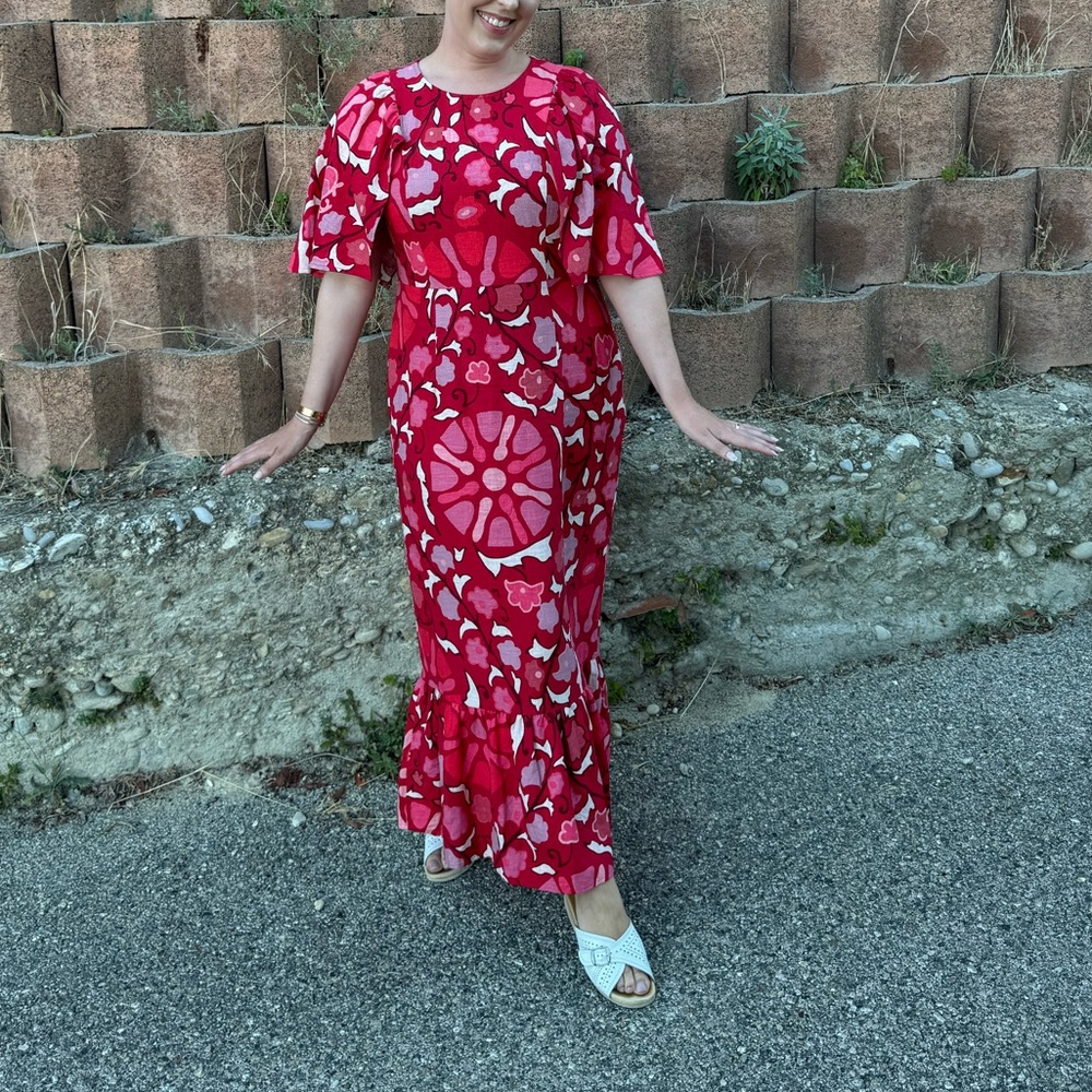 Rhode X Target Zinnia Floral Print Bell Sleeve Midi Dress Size 12